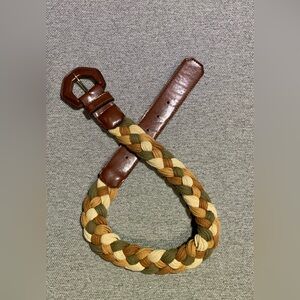 Express Boho Braided Belt Neutral Earthy Tones Made in Italy